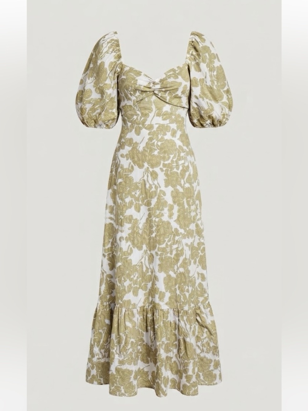 English Factory Floral Puff Sleeve Cutout Maxi Dress S